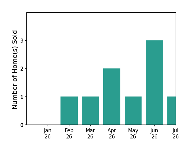 Bar chart of total home sales by Tina Lamonica over the past 12 months