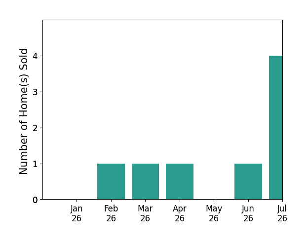 Bar chart of total home sales by Ruby Teich over the past 12 months