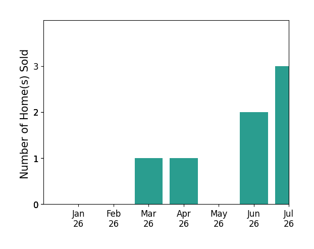 Bar chart of total home sales by DEREK WIGGINS over the past 12 months