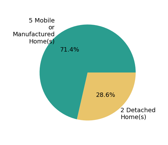 Pie chart showing home sales by property type for LARISSA RICKETTSOWENS