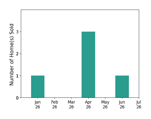 Bar chart of total home sales by Dayana Susterman over the past 12 months
