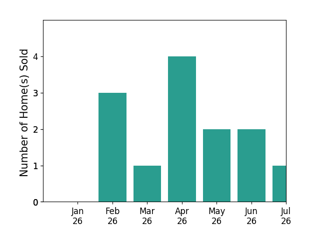 Bar chart of total home sales by Elizabeth Koller over the past 12 months