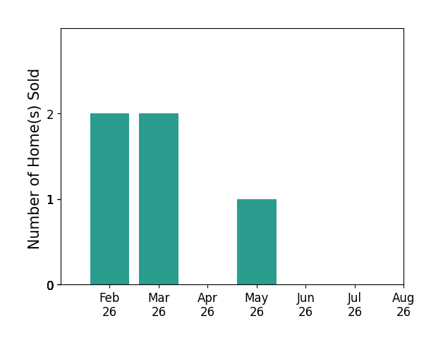 Bar chart of total home sales by Tyler Riddle over the past 12 months