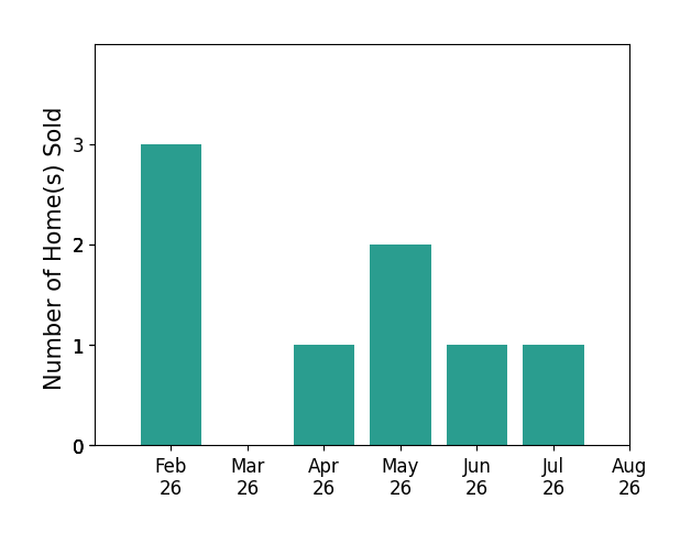 Bar chart of total home sales by Robin Sueppel over the past 12 months