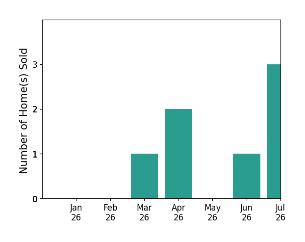Bar chart of total home sales by A Isil Nevins over the past 12 months