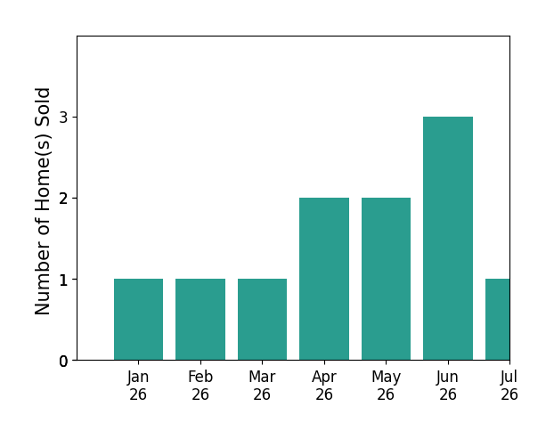 Bar chart of total home sales by Ronald Jenkins over the past 12 months