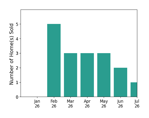 Bar chart of total home sales by Erica Wong over the past 12 months