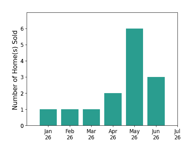 Bar chart of total home sales by Laxmi Penupothula over the past 12 months