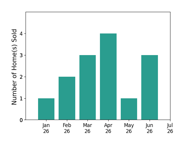 Bar chart of total home sales by Samit Shah over the past 12 months