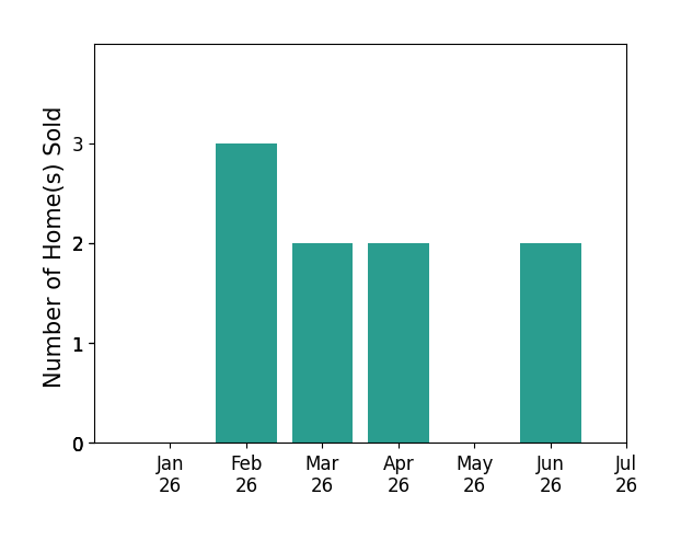 Bar chart of total home sales by Vineendra Jain over the past 12 months