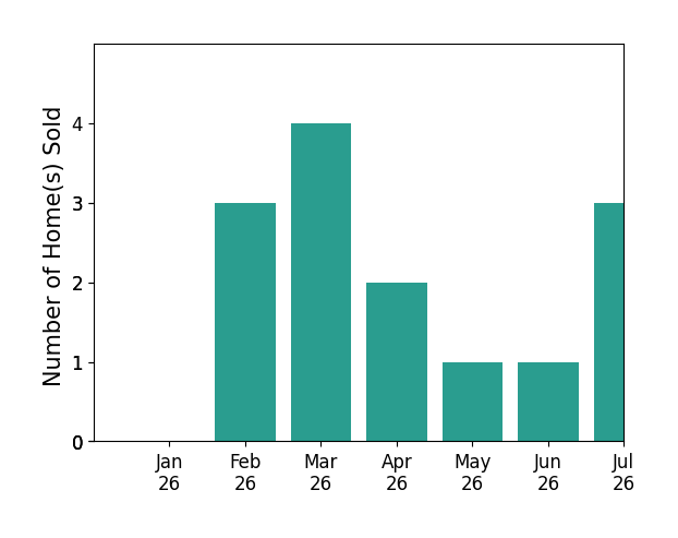 Bar chart of total home sales by Rima Rafeh over the past 12 months