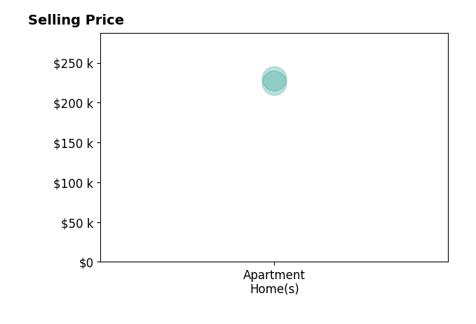 Histogram of home sales price ranges for Susan Ice