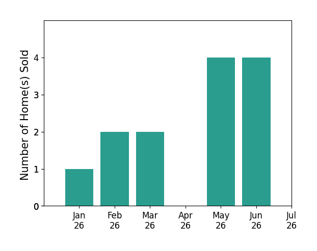 Bar chart of total home sales by Meital Taub over the past 12 months