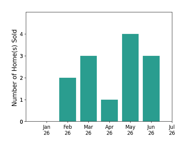 Bar chart of total home sales by Jin Hong over the past 12 months