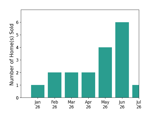 Bar chart of total home sales by Daniel Choi over the past 12 months