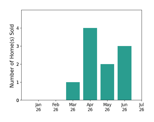 Bar chart of total home sales by Ann Marie Nugent over the past 12 months