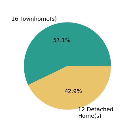 Pie chart showing home sales by property type for Lisa Jones
