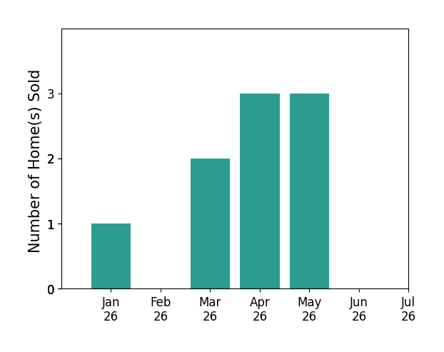 Bar chart of total home sales by Joel Blumenfeld over the past 12 months