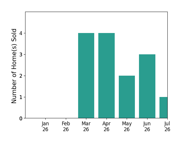 Bar chart of total home sales by Susie Wilson over the past 12 months