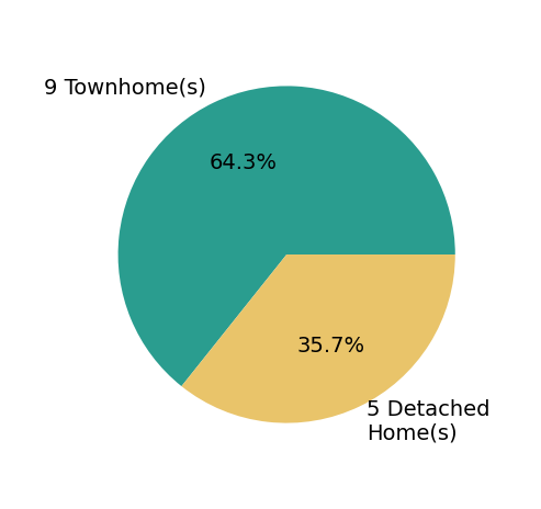 Pie chart showing home sales by property type for Susie Wilson