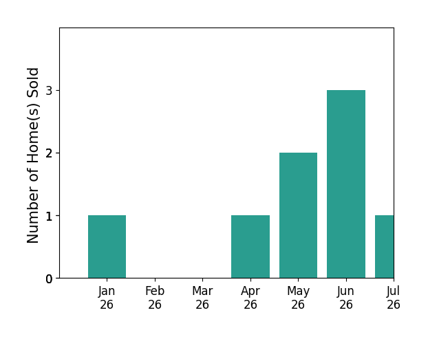 Bar chart of total home sales by Tereza Toramanyan over the past 12 months