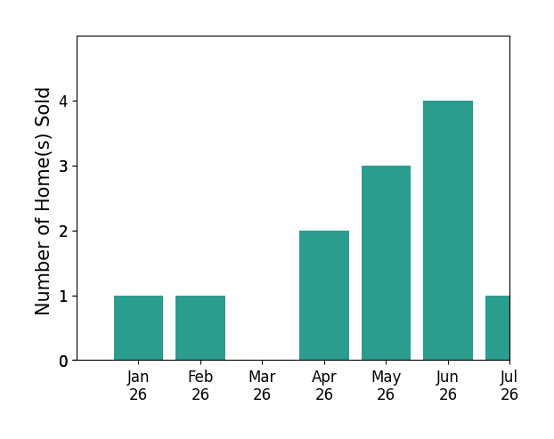 Bar chart of total home sales by Lucy Goldenshteyn over the past 12 months
