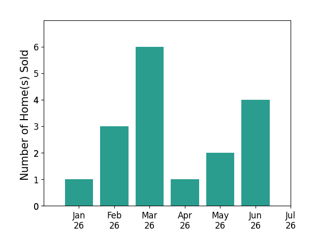 Bar chart of total home sales by Maggie Ding over the past 12 months