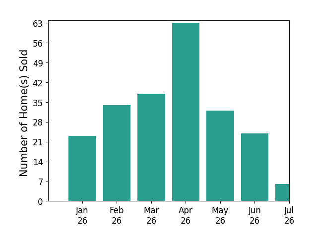 Bar chart of total home sales by Michelle Nguyen over the past 12 months