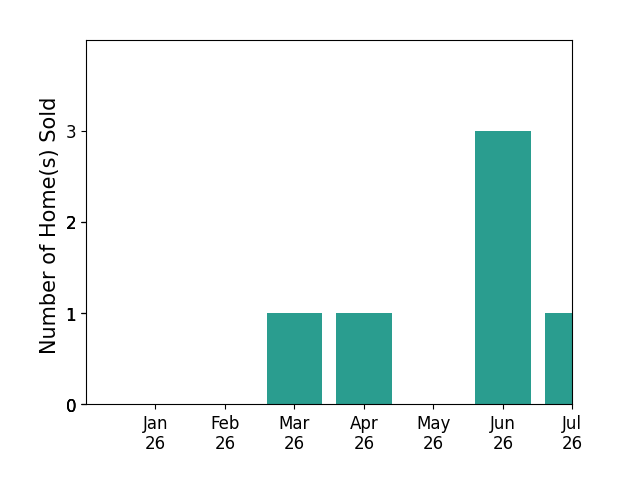 Bar chart of total home sales by Caroline Jin over the past 12 months