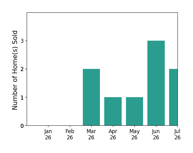 Bar chart of total home sales by Deirdre Salomone over the past 12 months
