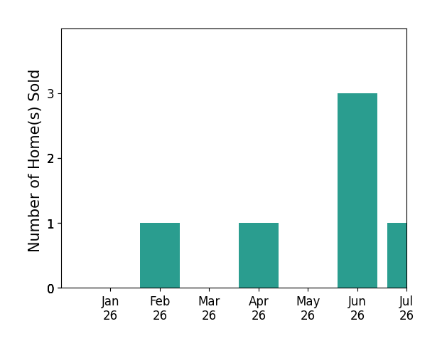 Bar chart of total home sales by Pamela Dela Cruz over the past 12 months