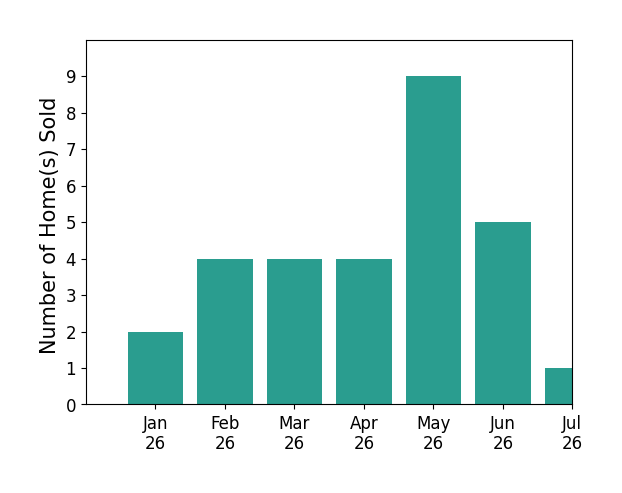 Bar chart of total home sales by Jason Chan over the past 12 months