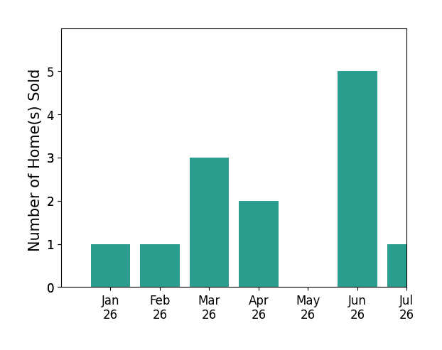 Bar chart of total home sales by Christian Rios over the past 12 months