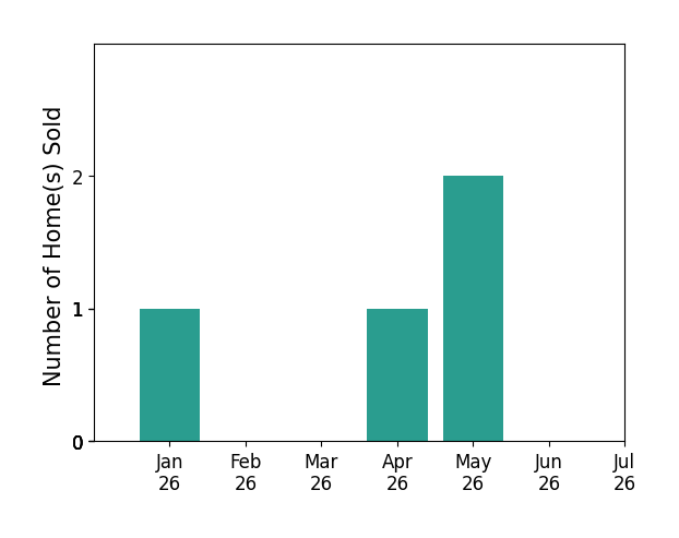 Bar chart of total home sales by Maricarmen Pulido Ruiz over the past 12 months