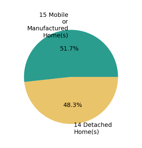 Pie chart showing home sales by property type for Randi Pritchard