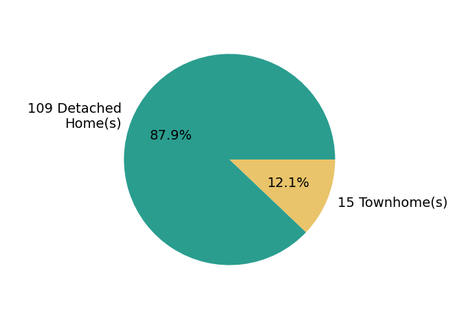 Pie chart showing home sales by property type for Whitney Johnston