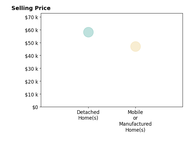 Elaine Sones's sold homes include mobile or manufactured homes at $47K, detached homes at $58K.