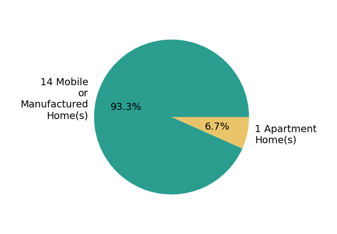 Pie chart showing home sales by property type for Lisa Benavides