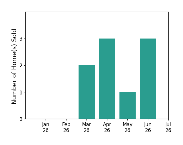 Bar chart of total home sales by Tricia Poissonnier over the past 12 months
