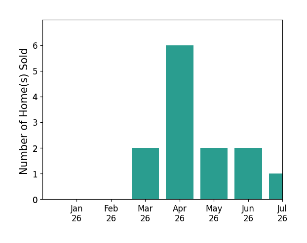 Bar chart of total home sales by Randy Hayer over the past 12 months