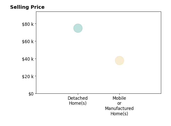 Histogram of home sales price ranges for TERRY PETTY
