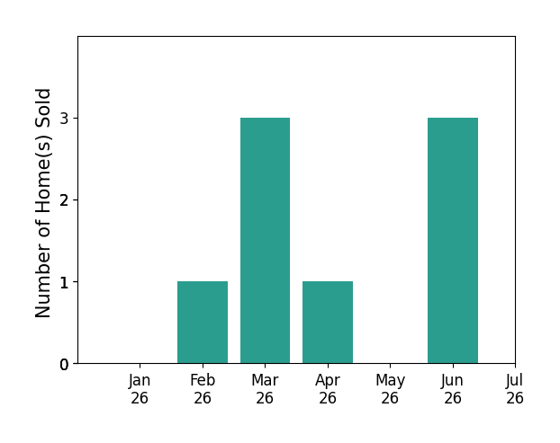 Bar chart of total home sales by Shane Daily over the past 12 months