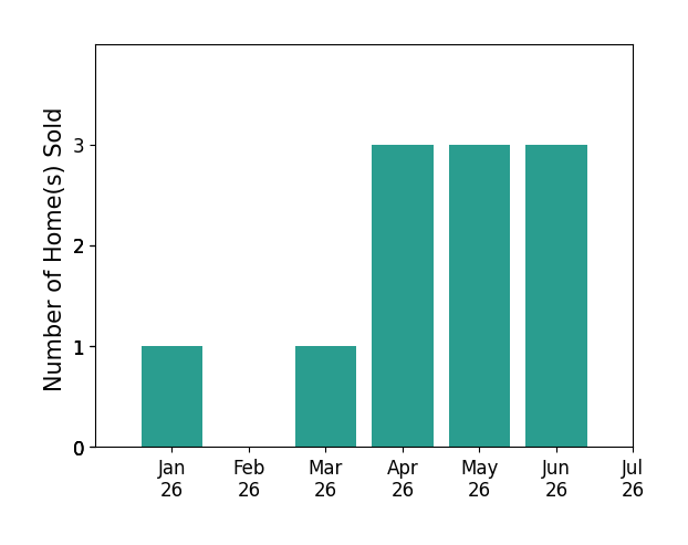 Bar chart of total home sales by Lotte and Sarah over the past 12 months