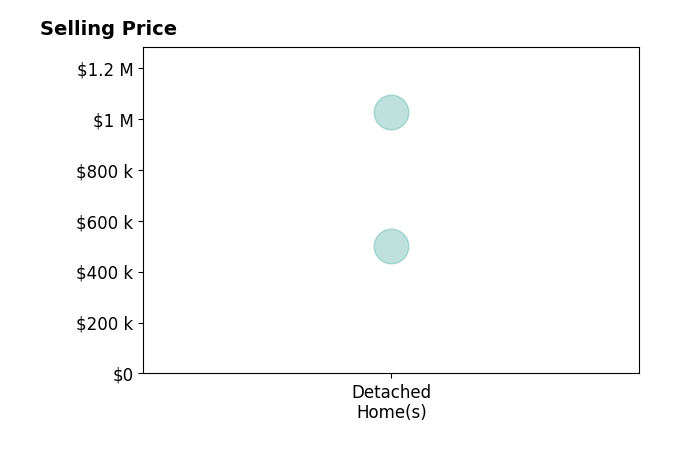 Histogram of home sales price ranges for Amy Winslow