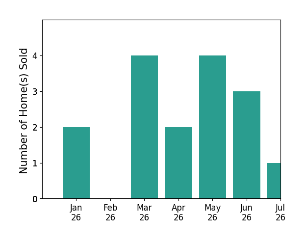 Bar chart of total home sales by Luis Daniel Mota over the past 12 months