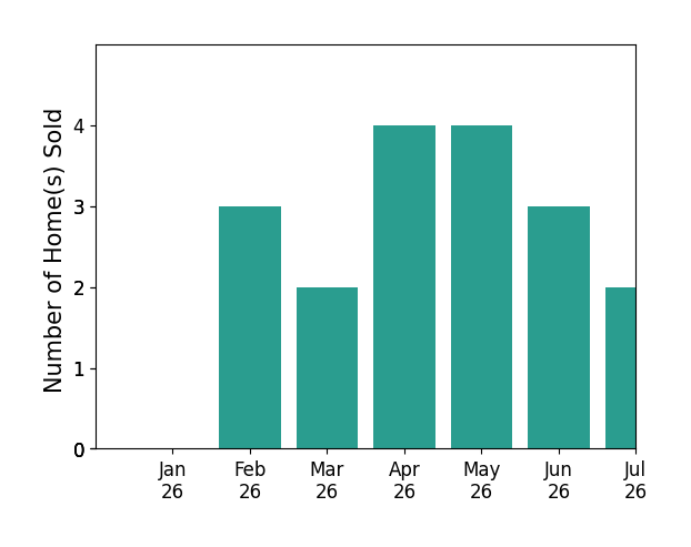 Bar chart of total home sales by JASON WEI over the past 12 months