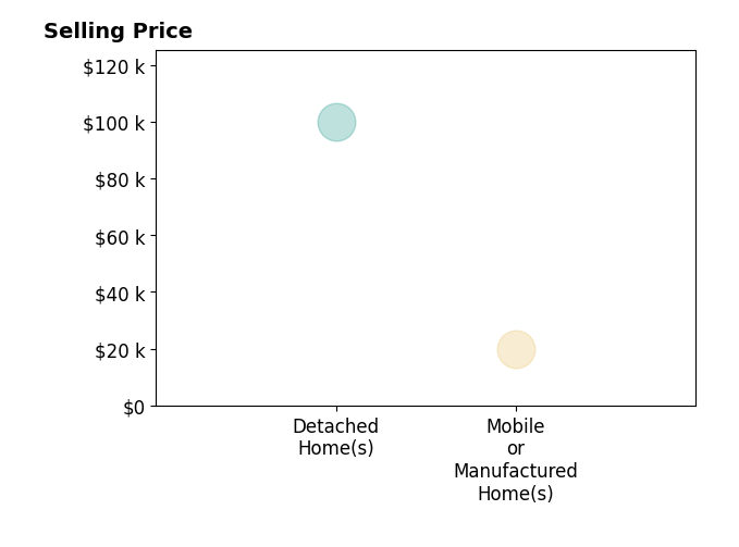 Shanae Martin's sold homes include detached homes at $100K, mobile or manufactured homes at $20K.