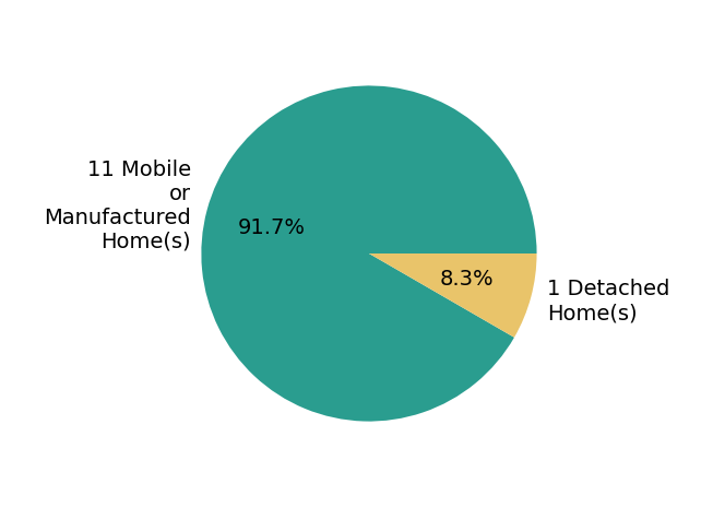 Pie chart showing home sales by property type for BRUCE DAVIES