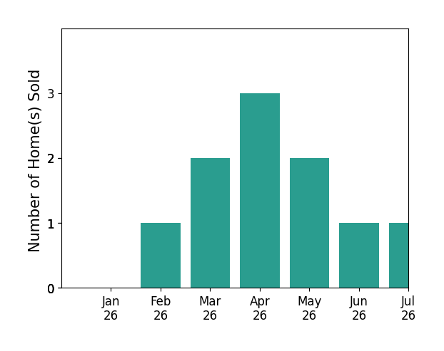Bar chart of total home sales by Alejandro Solano Martinez over the past 12 months