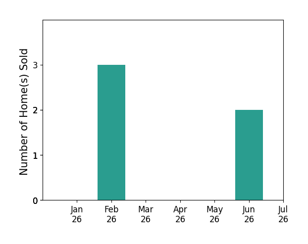 Bar chart of total home sales by Ashley McSweeney over the past 12 months